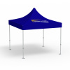 Pavillon pliable Premium, 3 x 3 m, bleu, toit avec 1 logo imprimé (Coté 1)