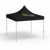 Pavillon pliable Basic, 3 x 3 m, noir, toit avec 1 logo imprimé (Coté 1)