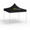 Pavillon pliable Select, 3 x 3 m, noir, toit avec 1 logo imprimé (Coté 1)