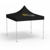 Pavillon pliable Premium, 3 x 3 m, noir, toit avec 1 logo imprimé (Coté 1)