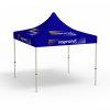 Pavillon pliable Basic, 3 x 3 m, bleu, avec 8 logos impirmés