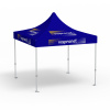 Pavillon pliable Premium, 3 x 3 m, bleu, avec 8 logos impirmés