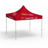 Pavillon pliable Basic, 3 x 3 m, rouge, avec 8 logos impirmés