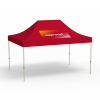 Pavillon pliable Basic, 3 x 4,5 m, rouge, toit 1 logo imprimé (Côté 1)