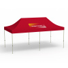 Pavillon pliable Basic, 3 x 6 m, rouge, toit avec 1 logo imprimé (Côté 1)