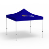 Pavillon pliable Eco, 3 x 3 m, bleu, toit avec 1 logo imprimé (Coté 1)