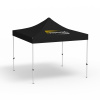 Pavillon pliable Eco, 3 x 3 m, noir, toit avec 1 logo imprimé (Coté 1)