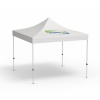 Pavillon pliable Eco, 3 x 3 m, blanc, toit avec 1 logo imprimé (Coté 1)