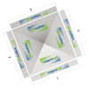 Pavillon pliable 3 x 3 m, vue de dessus