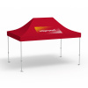Pavillon pliable Premium, 3 x 4,5 m, rouge, toit 1 logo imprimé (Côté 1)