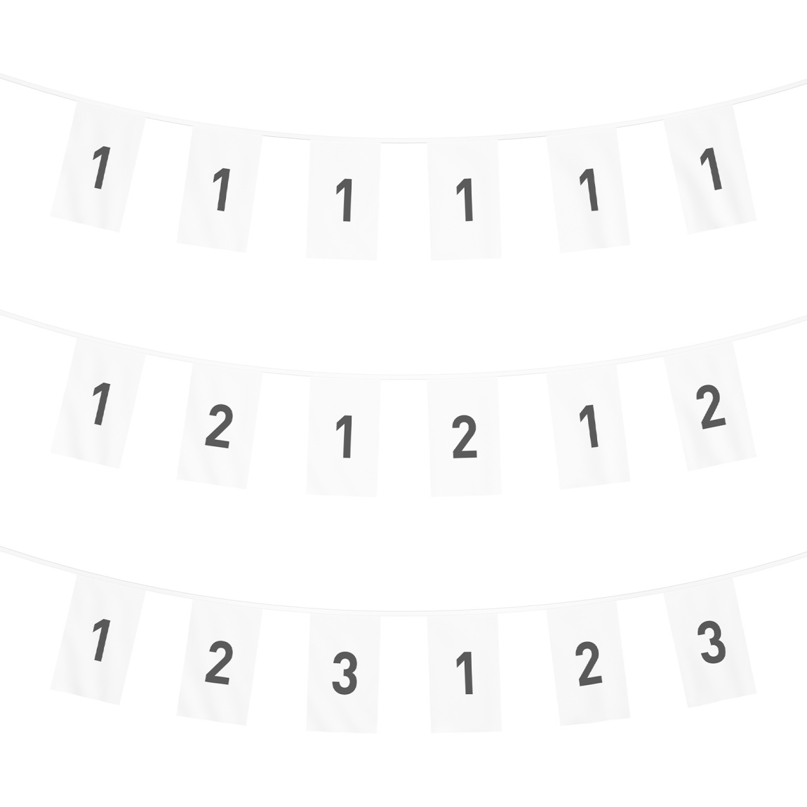 Guirlande de drapeaux - aperçu 1 motif, 2 motifs ou 3 motifs en alternance