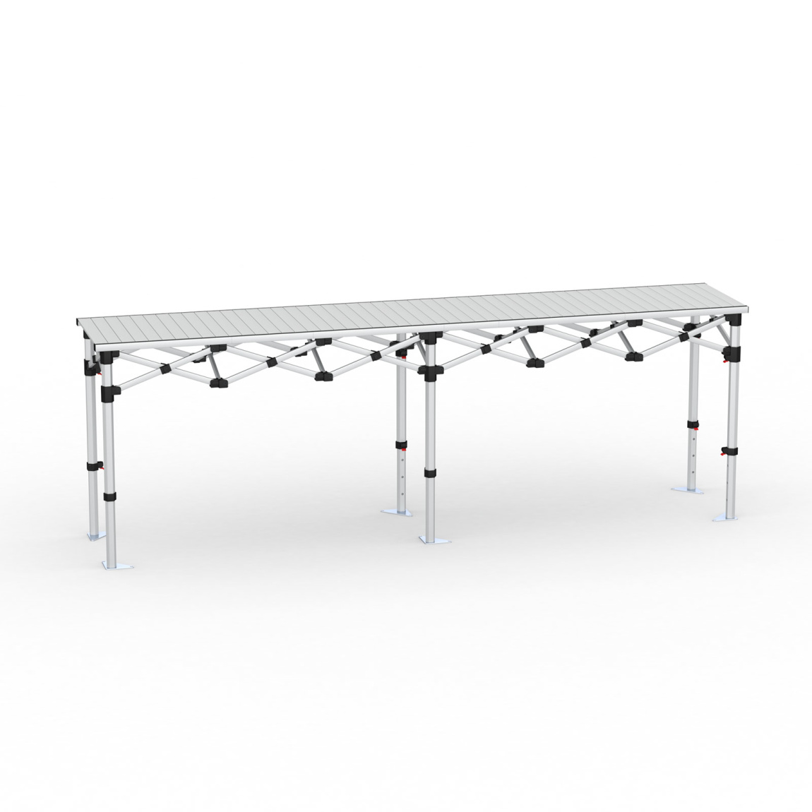 Table pliante alu, 290 x 55 cm, sans partie imprimée