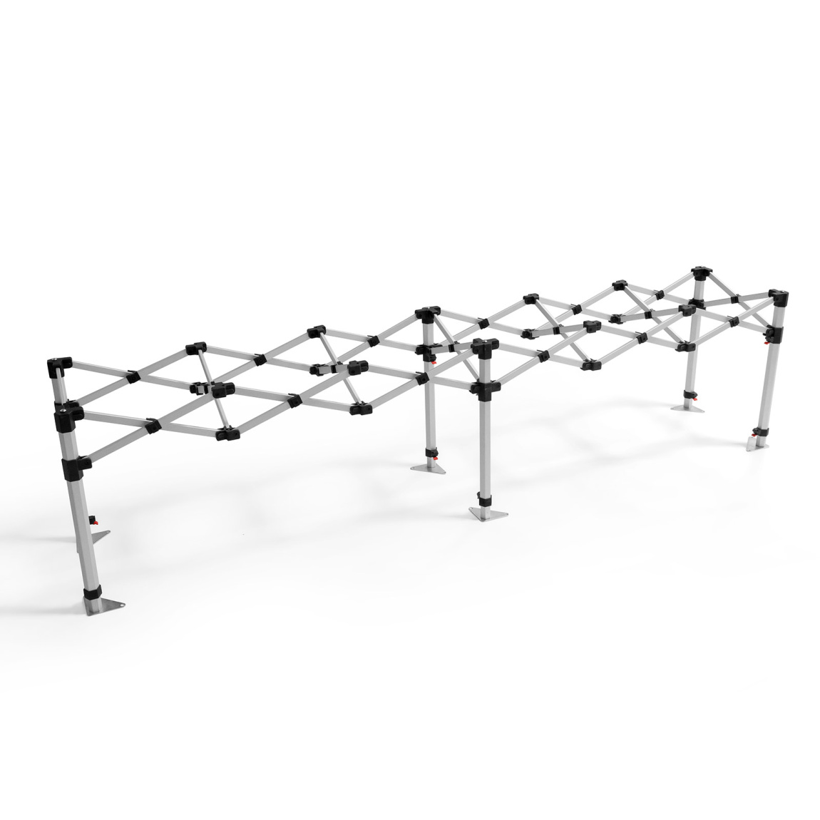 Structure en ciseaux en aluminium avec mécanisme de pliage pratique