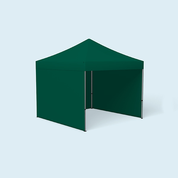 Tente pliable Basic 3 x 3 m, ici avec 3 cloisons pleines, vert