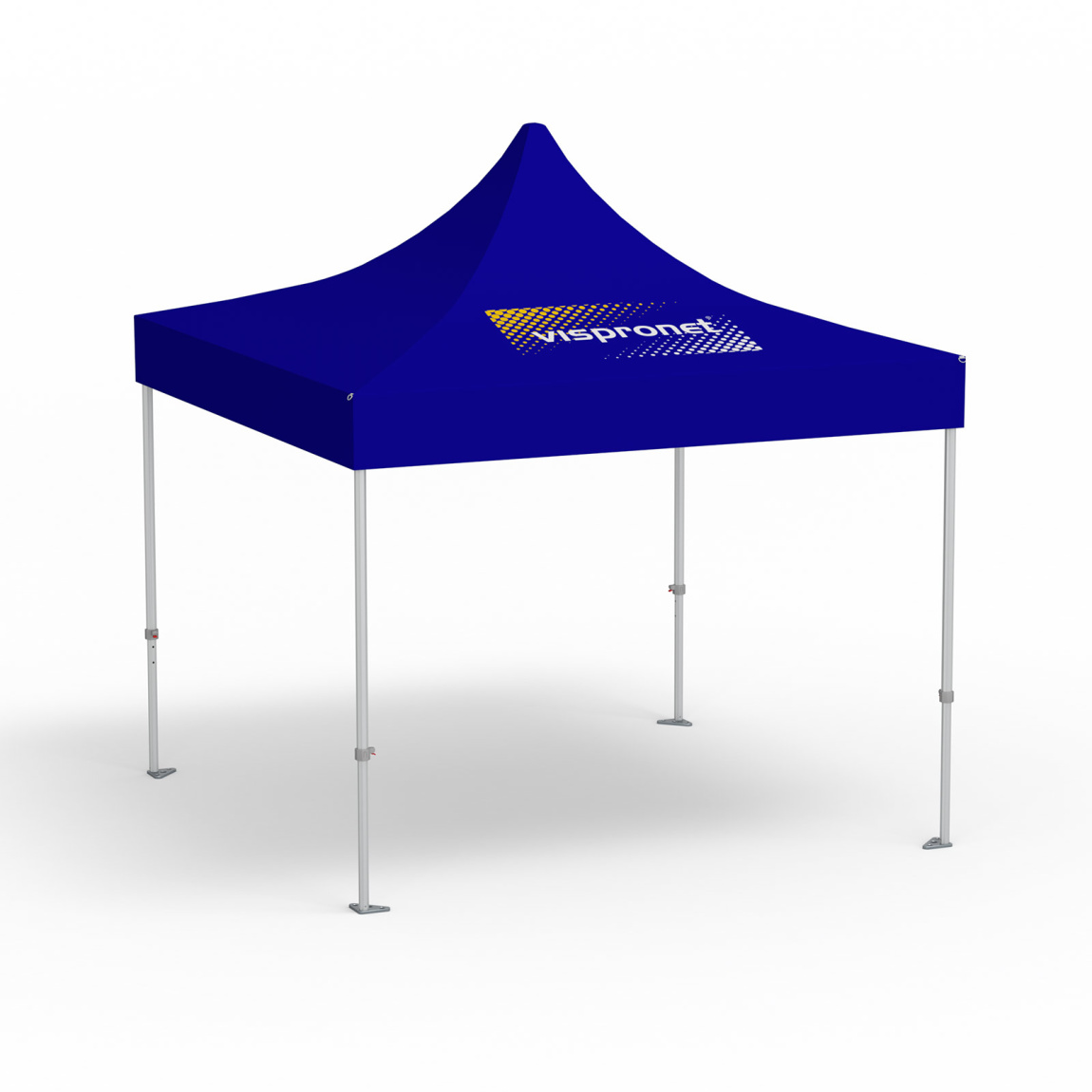 Pavillon pliable Premium, 3 x 3 m, bleu, toit avec 1 logo imprimé (Coté 1)