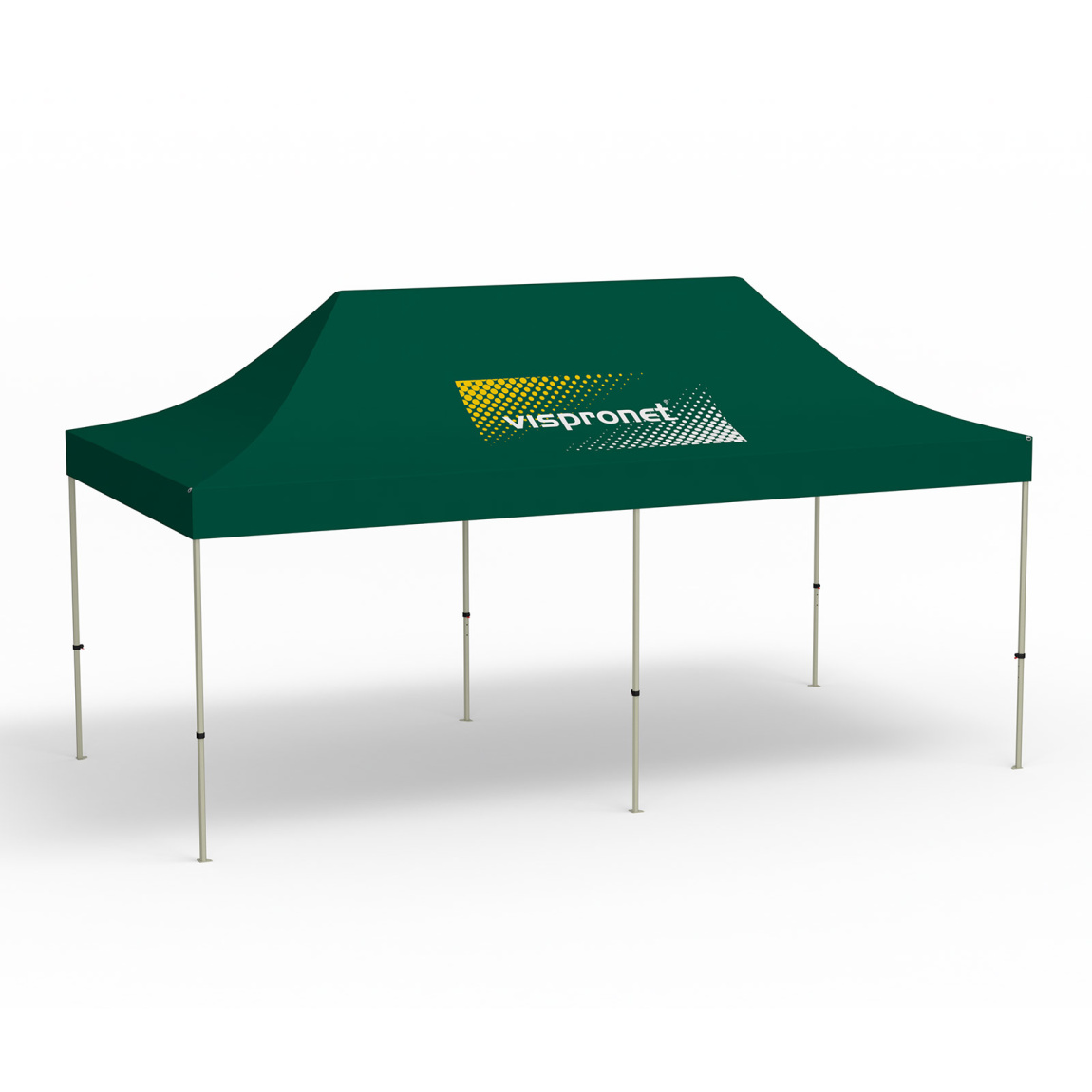 Pavillon pliable Basic, 3 x 6 m, vert, toit avec 1 logo imprimé (Côté 1)