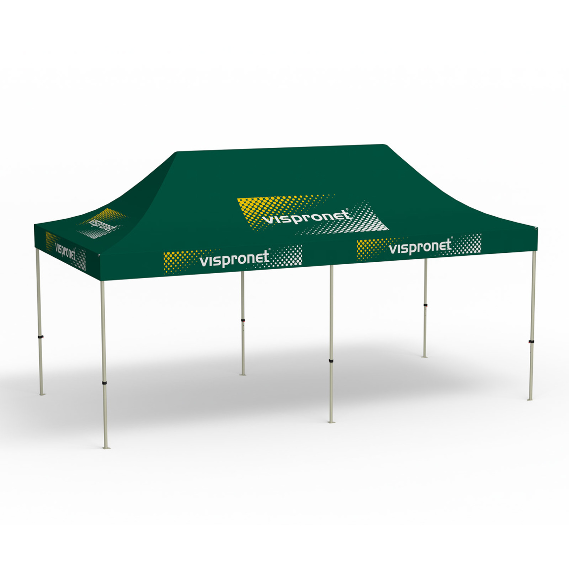 Pavillon pliable Basic, 3 x 6 m, vert, avec 10 logos imprimés