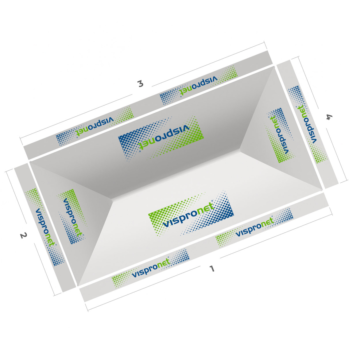 Pavillon pliable 3 x 6 m vue d'en haut