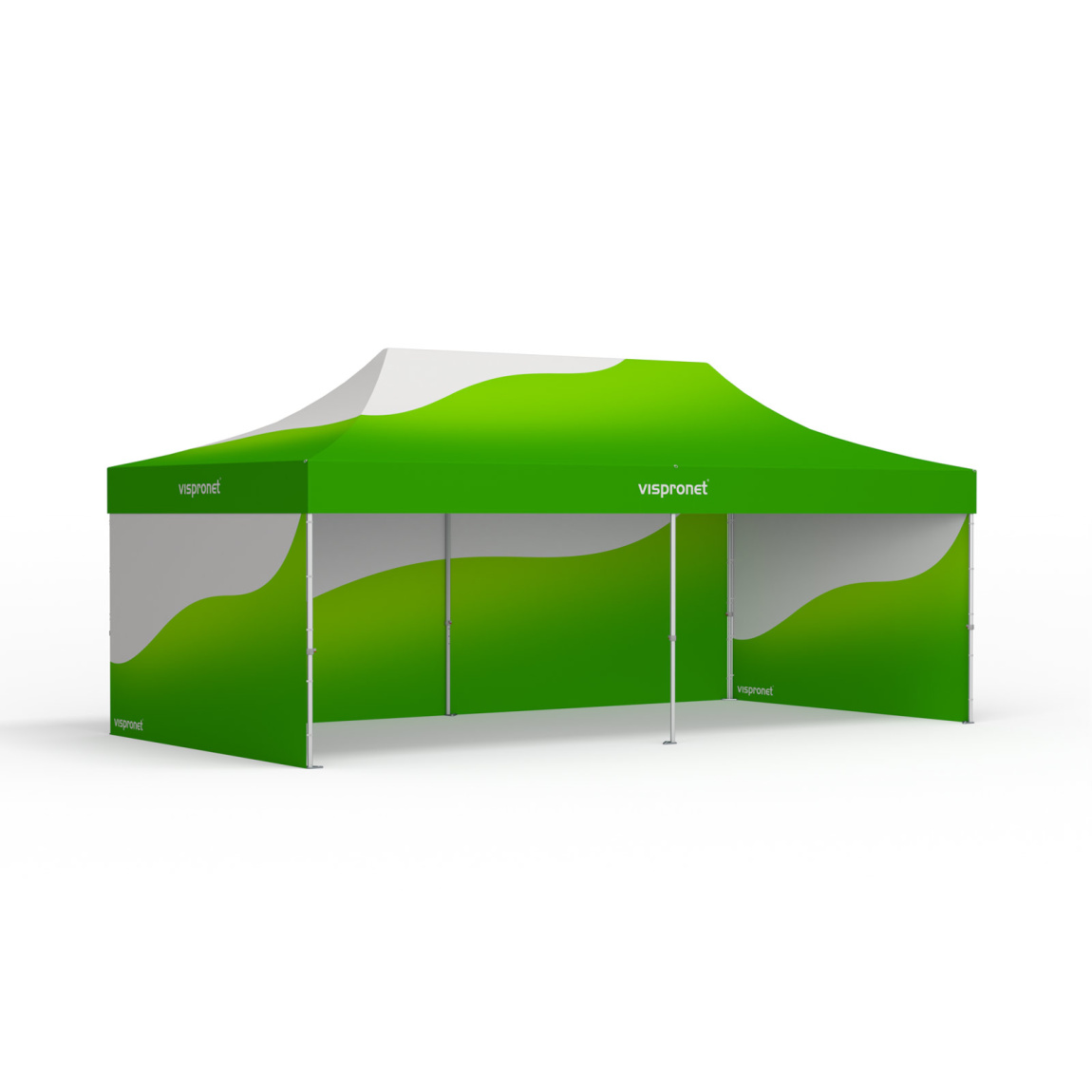 Tente pliable, impression personnalisée du toit et des 3 cloisons pleines