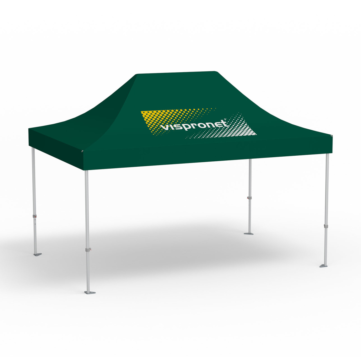 Pavillon pliable Premium, 3 x 4,5 m, vert, toit 1 logo imprimé (Côté 1)