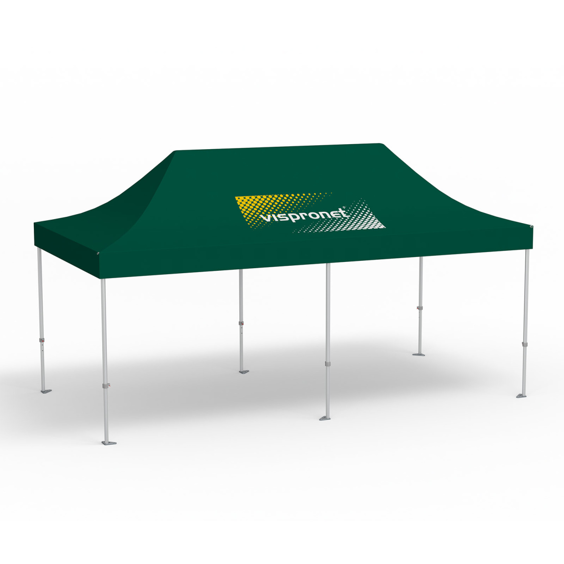 Pavillon pliable Premium, 3 x 6 m, vert, toit avec 1 logo imprimé (Côté 1)