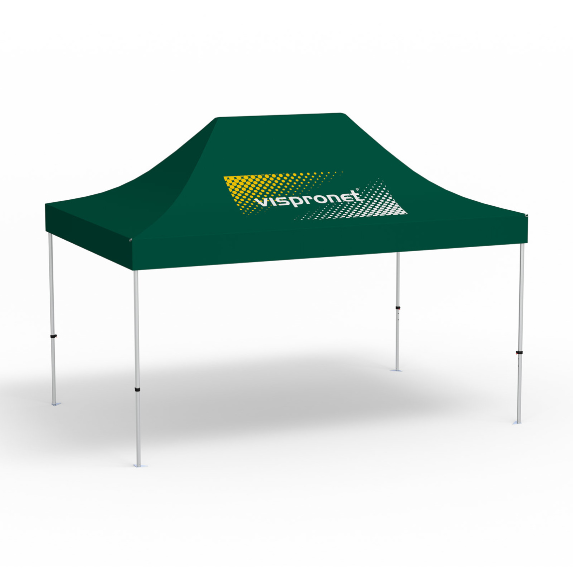 Pavillon pliable Select, 3 x 4,5 m, vert, toit 1 logo imprimé (Côté 1)