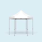 Pavillon Select Hexagon 3 m, toit et jupe blancs, non imprimés