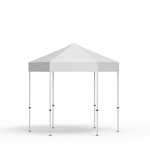 Tente pliante Select Hexagon 3 m, toit et volant blancs, sans impression