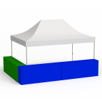 Variante d’implantation en L ; pavillon pliant 3x6 m