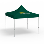 Pavillon pliable Select, 3 x 3 m, vert, toit avec 1 logo imprimé (Coté 1)