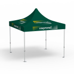 Pavillon pliable Premium, 3 x 3 m, vert, avec 8 logos impirmés