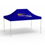 Pavillon pliable Basic, 3 x 4,5 m, bleu, toit 1 logo imprimé (Côté 1)