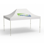Pavillon pliable Basic, 3 x 4,5 m, blanc, toit 1 logo imprimé (Côté 1)