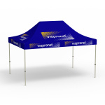 Pavillon pliable Basic, 3 x 4,5 m, bleu, 10 logos imprimés