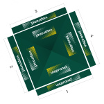 Pavillon pliable 3 x 3 m, vue de dessus