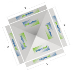 Pavillon pliable 3 x 3 m, vue de dessus
