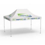 Pavillon pliable Premium, 3 x 4,5 m, blanc, 10 logos imprimés