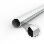 Profil octogonal en aluminium de haute qualité, extrêmement stable (ø 52 mm / 1,5 mm)