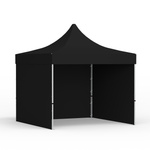 Tente pliante 3 x 3 m avec 3 parois pleines, noire