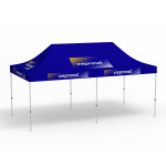 Pavillon pliable Select, 3 x 6 m, bleu, avec 10 logos imprimés