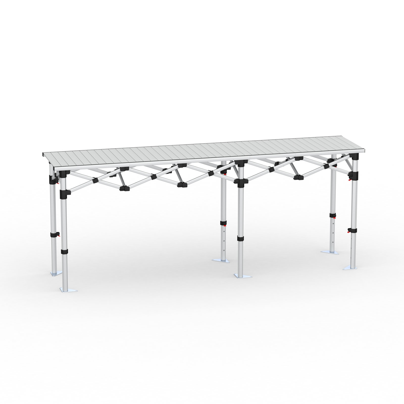 Table pliante en aluminium, 250 x 55 cm