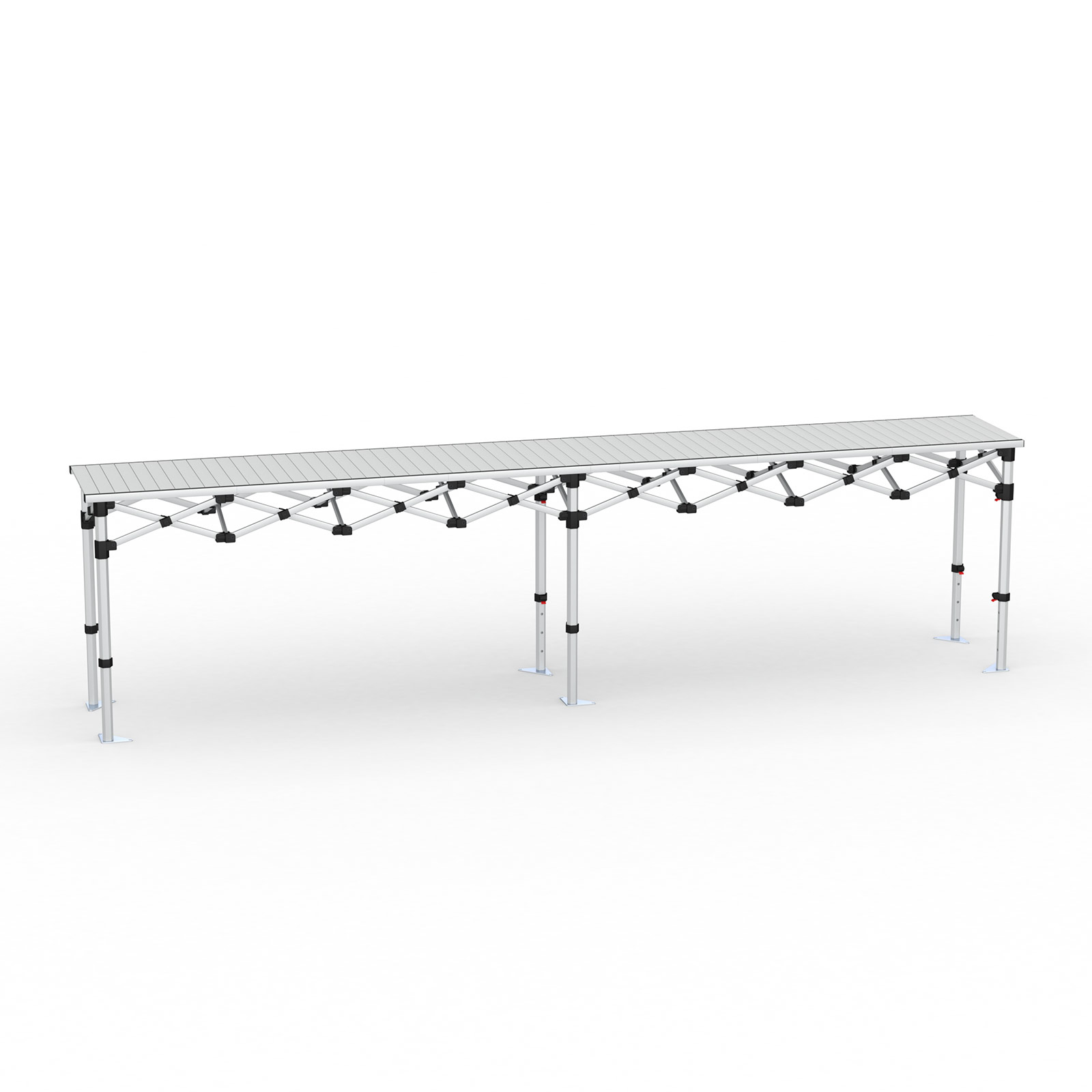 Table pliante en aluminium 380 x 55 cm