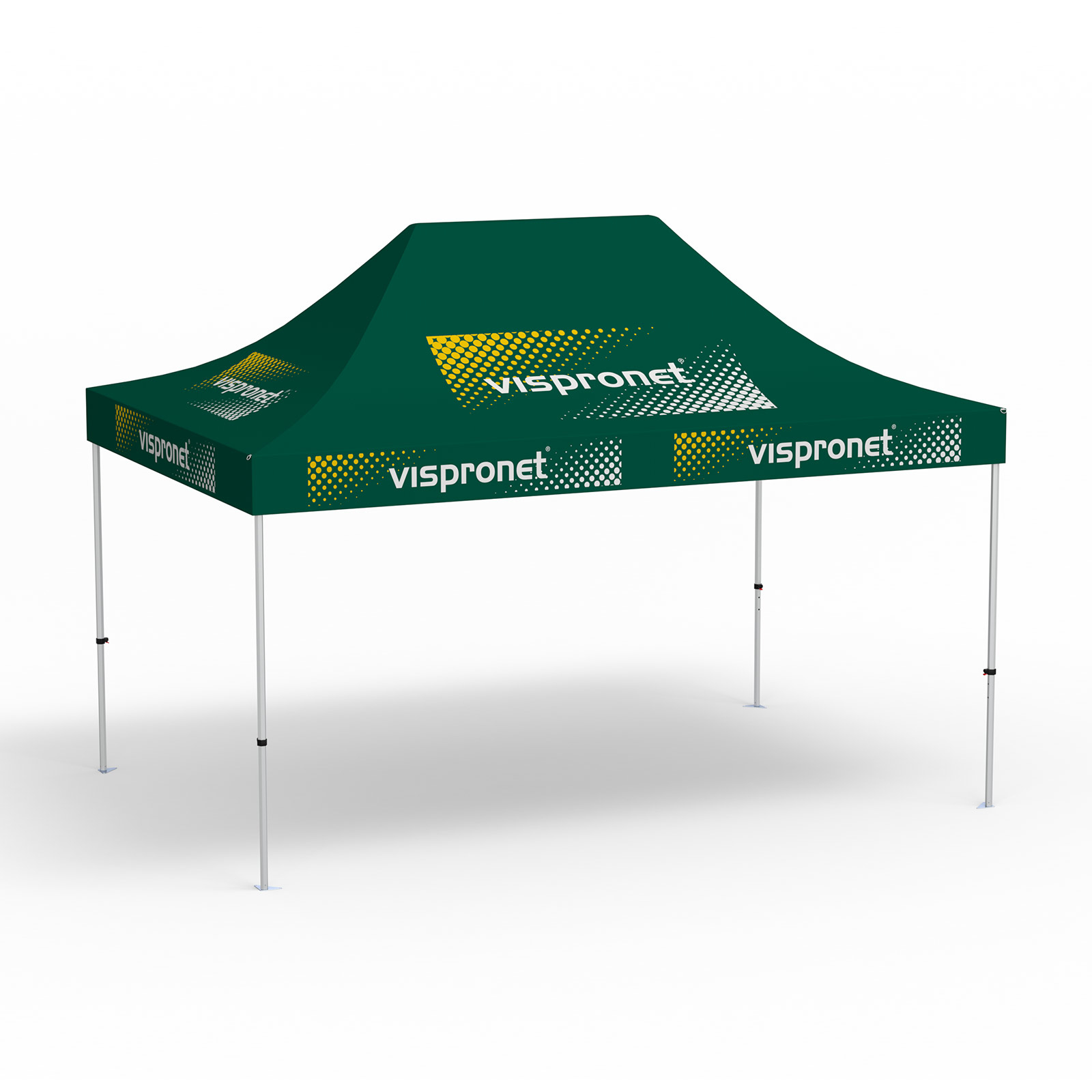 Pavillon pliable Select, 3 x 4,5 m, vert, 10 logos imprimés