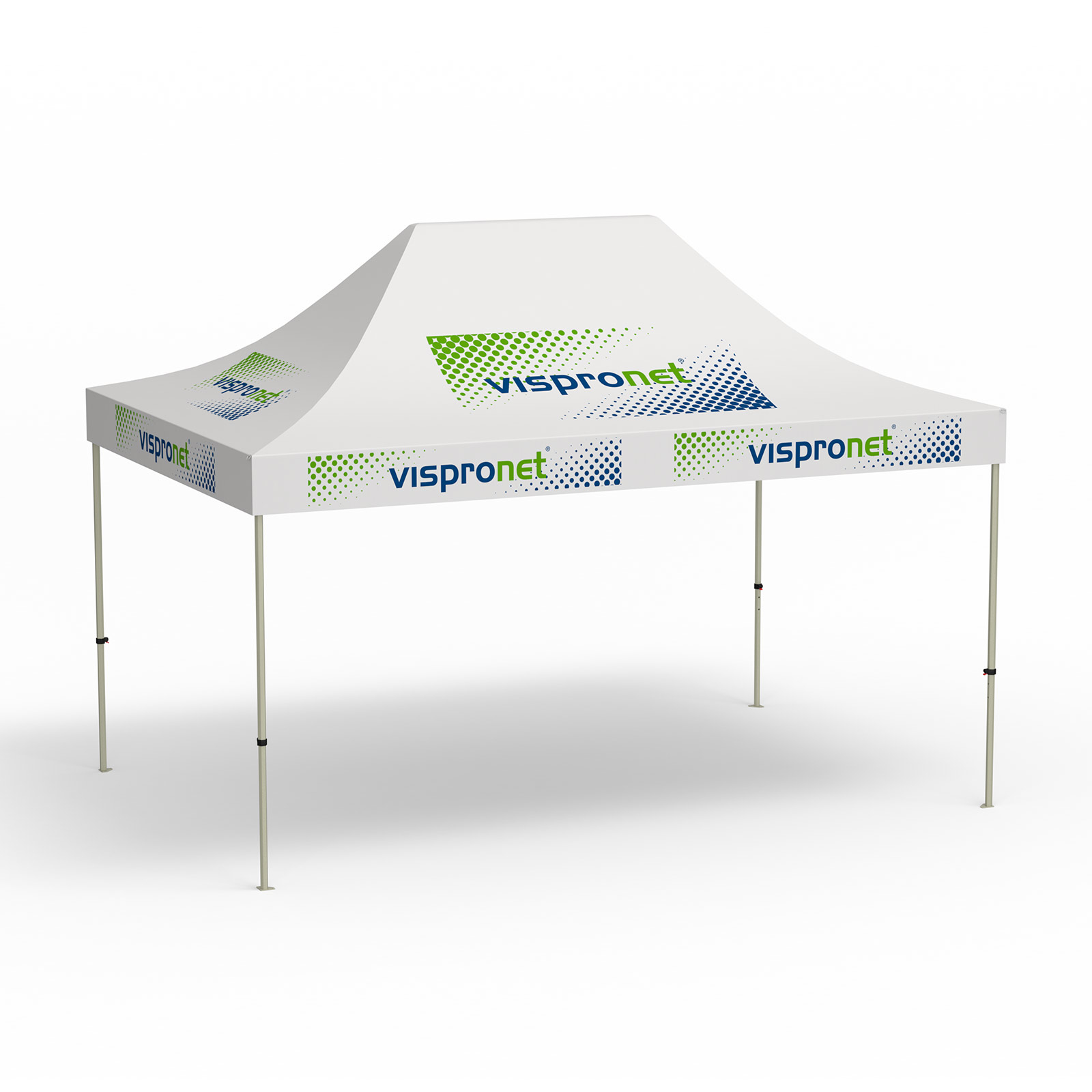 Pavillon pliable Basic, 3 x 4,5 m, blanc, 10 logos imprimés