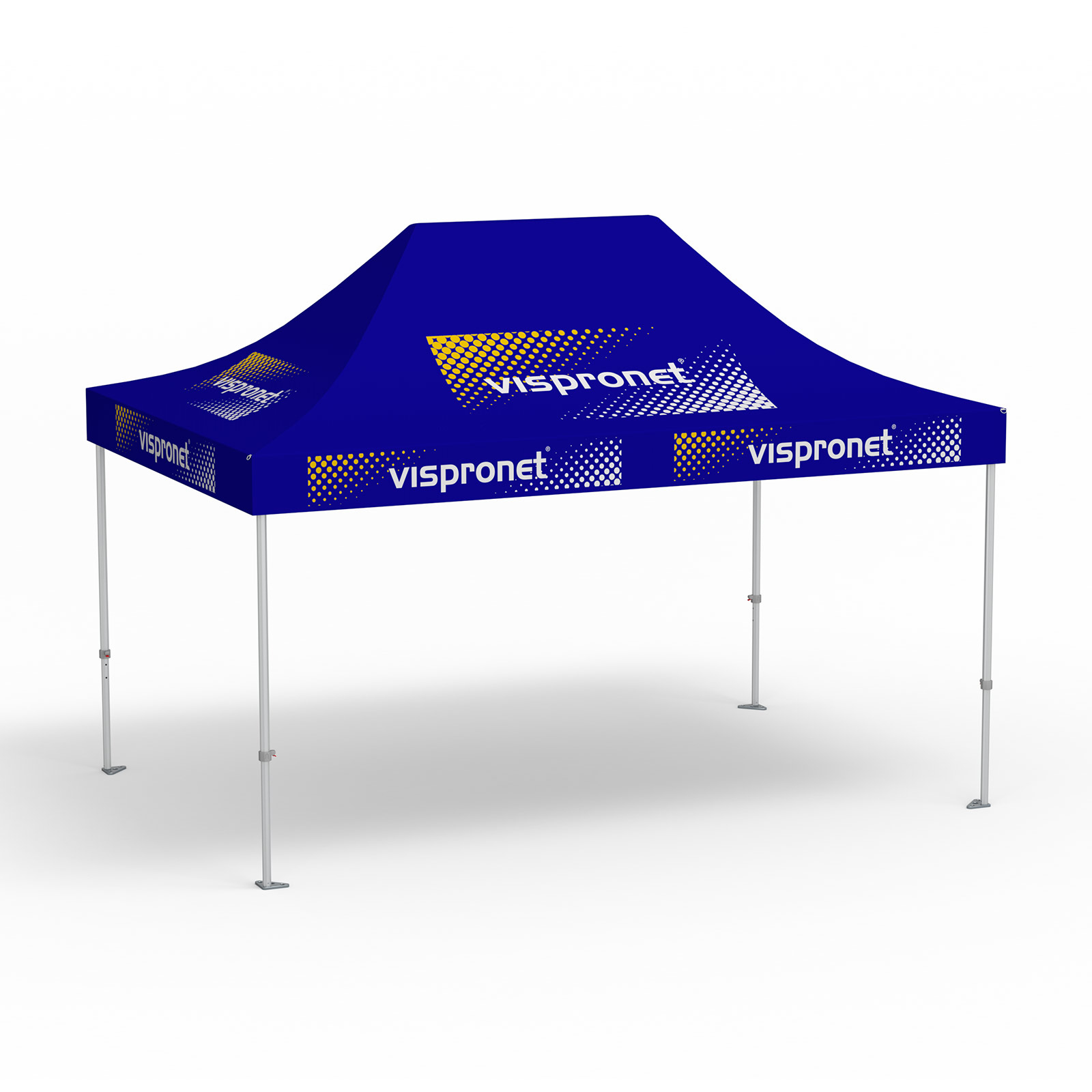 Pavillon pliable Premium, 3 x 4,5 m, bleu, 10 logos imprimés
