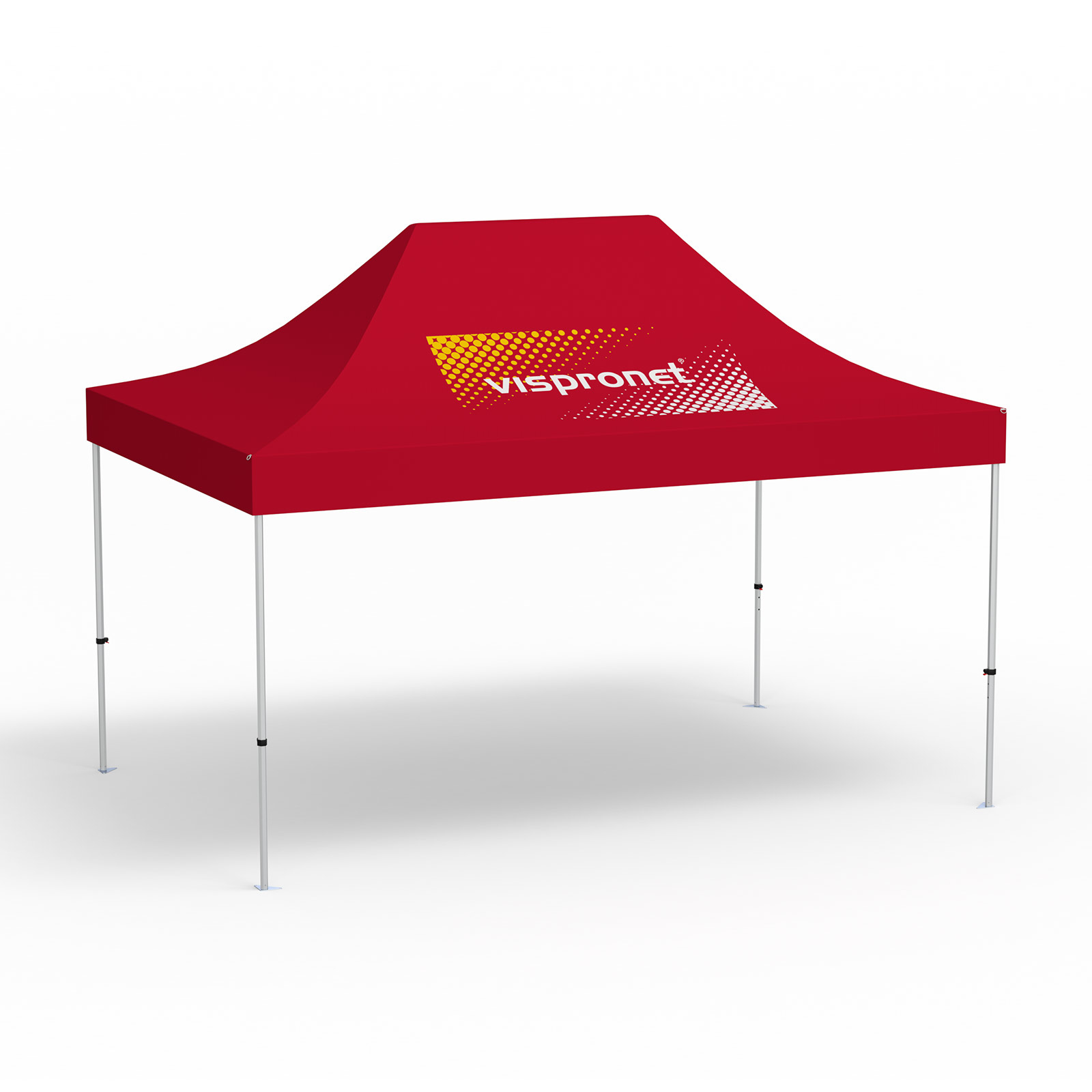 Pavillon pliable Select, 3 x 4,5 m, rouge, toit 1 logo imprimé (Côté 1)