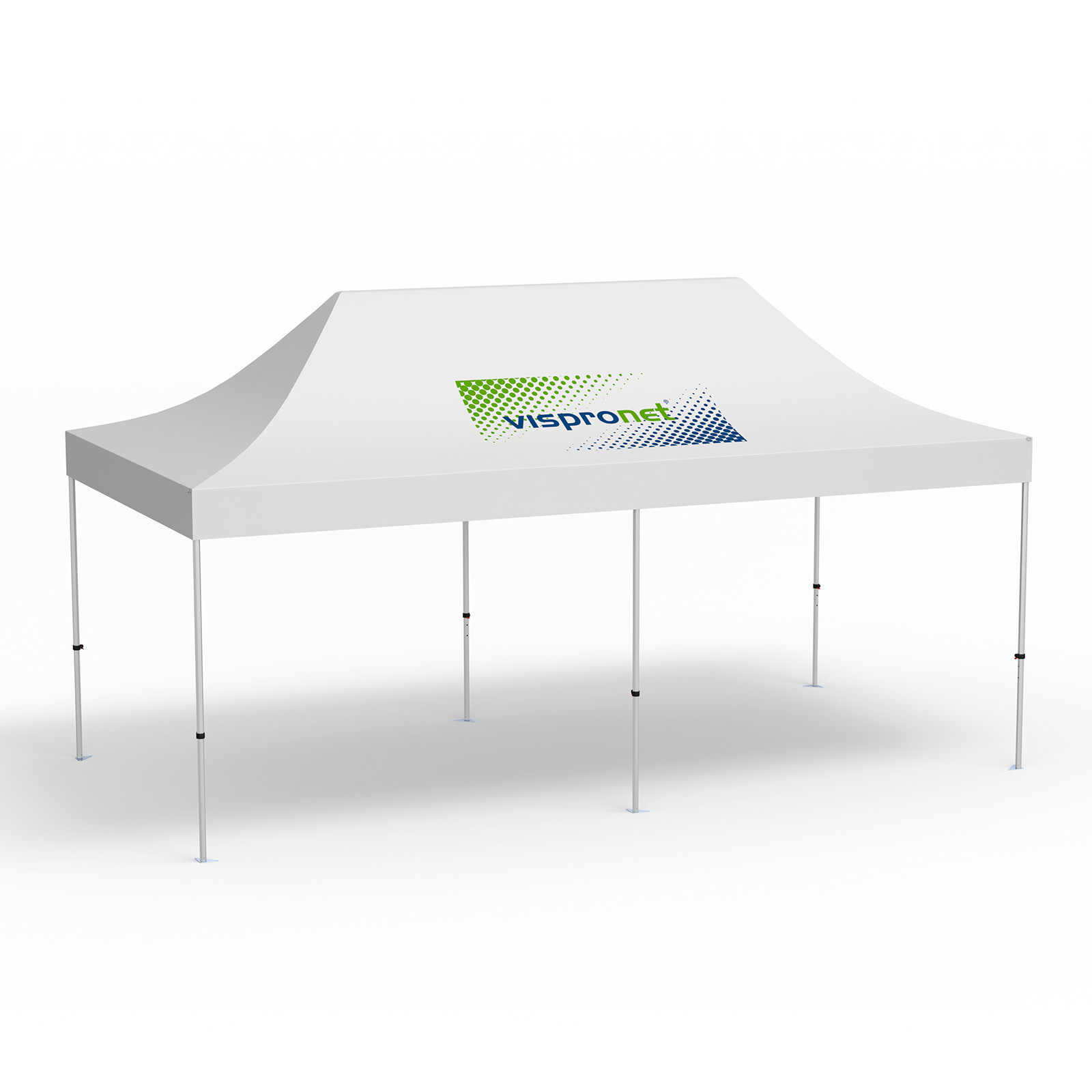 Pavillon pliable Select, 3 x 6 m, blanc, toit avec 1 logo imprimé (Côté 1)