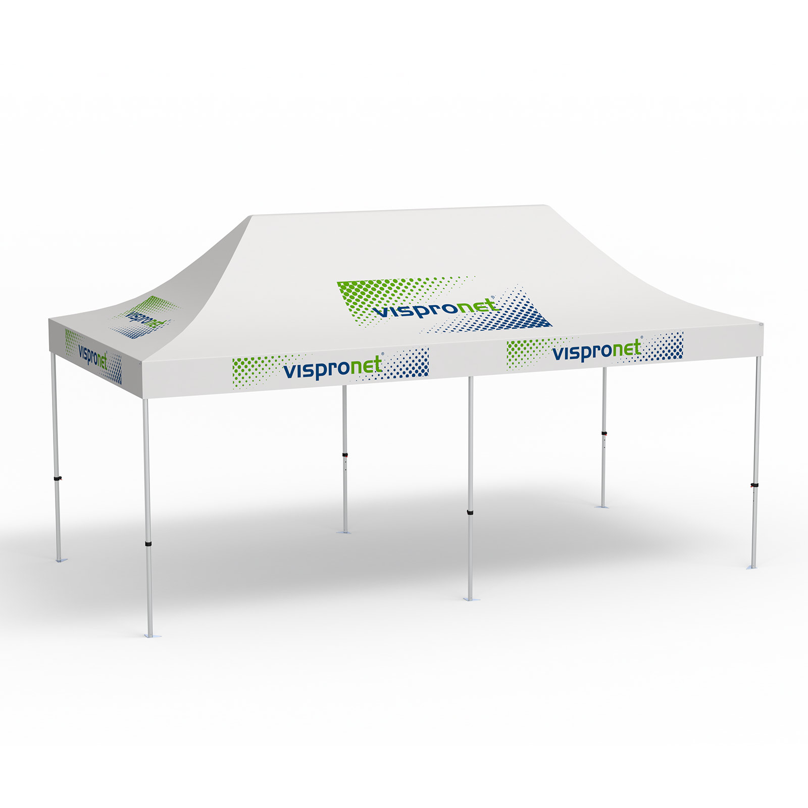 Pavillon pliable Select, 3 x 6 m, blanc, avec 10 logos imprimés