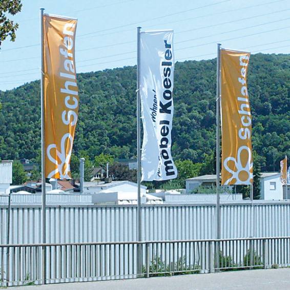 Bannière de foire-exposition alignés avec présentoir