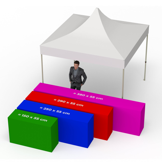 Variantes d’implantation table pliante aluminium – Légende